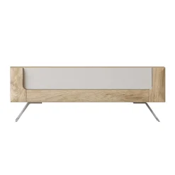 Tavolino 110x65cm da salotto 1 cassetto rovere tortora lucido Jumbo