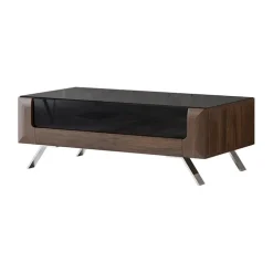 Tavolino 110x65cm da salotto 1 cassetto noce nero lucido Jumbo