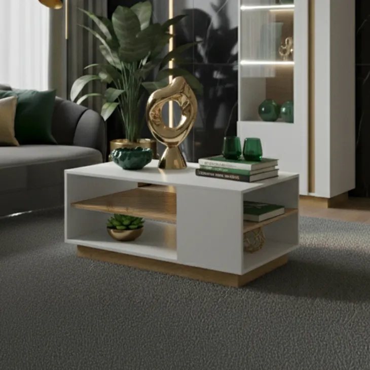 Tavolino 100x60cm da salotto design bianco opaco Noa Gihome®