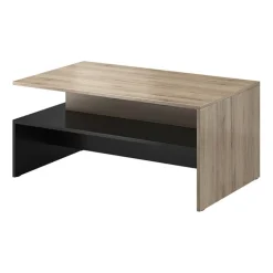 Tavolino 100x60cm da salotto design rovere e nero Emotion Gihome®