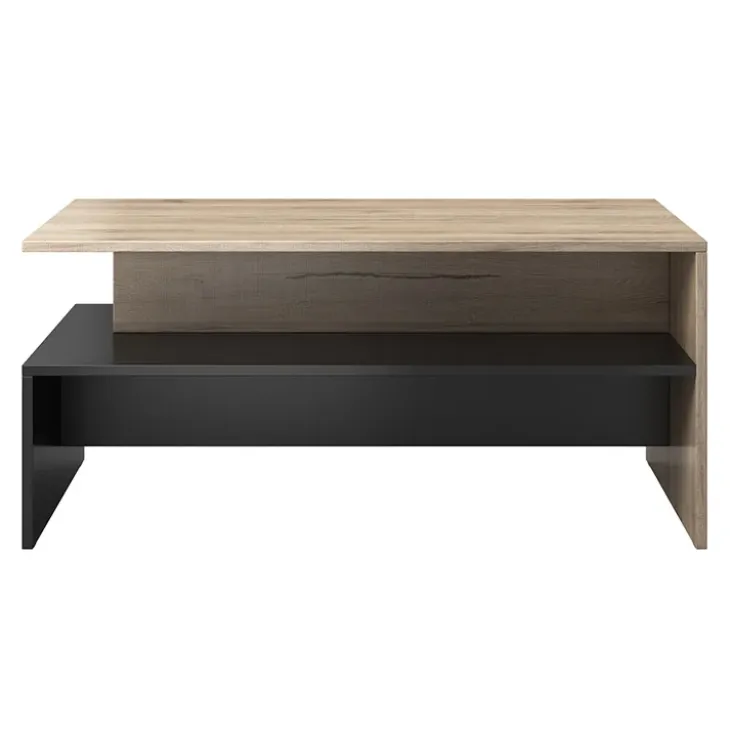 Tavolino 100x60cm da salotto design rovere e nero Emotion Gihome®