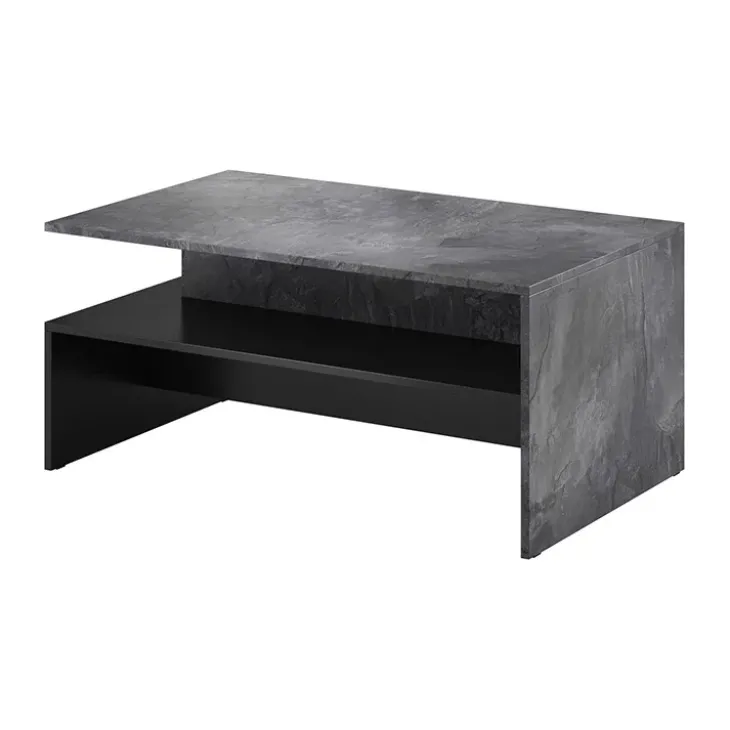 Tavolino 100x60cm da salotto design ossido e nero Emotion Gihome®