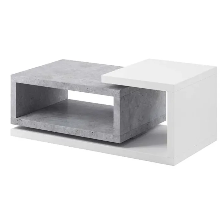 Tavolino 120x60cm da salotto design bianco cemento Megan Gihome®