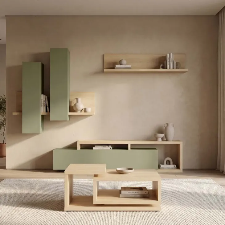 Tavolino 120x60cm da salotto design rovere Megan Gihome®