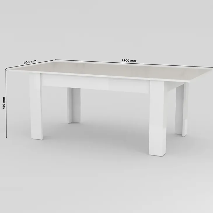 Tavolo allungabile 160-210cm bianco lucido Zenzero