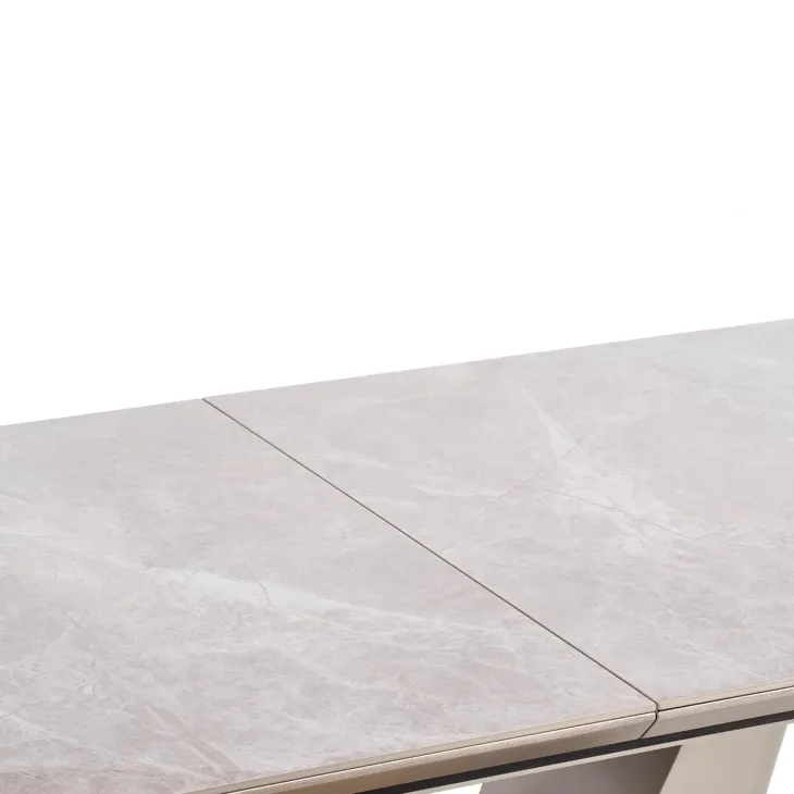 Tavolo allungabile 160/220cm da pranzo effetto marmo grigio Adige