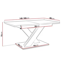 Tavolo allungabile 140/180cm moderno rettangolare bianco cemento Ivonne