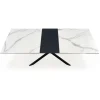 Tavolo allungabile 160/200cm moderno effetto marmo bianco nero Lennox