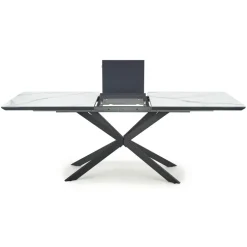 Tavolo allungabile 160/200cm moderno effetto marmo bianco nero Lennox