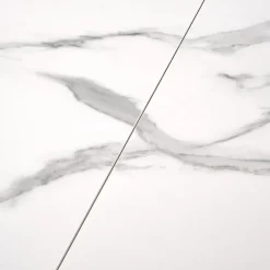 Tavolo allungabile 160/200cm moderno effetto marmo bianco Lucinda