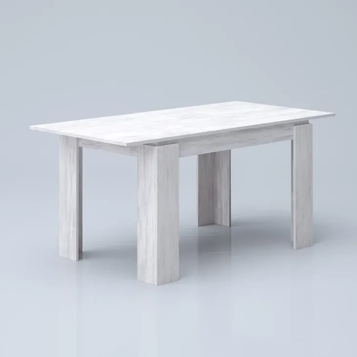 Tavolo allungabile 120/160cm moderno legno bianco frassinato Atena