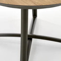 Tavolo allungabile 118/148cm rotondo rovere antracite nero Ortensia Gihome®