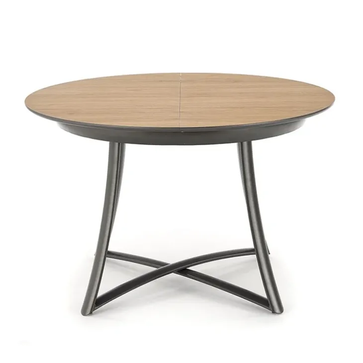 Tavolo allungabile 118/148cm rotondo rovere antracite nero Ortensia Gihome®
