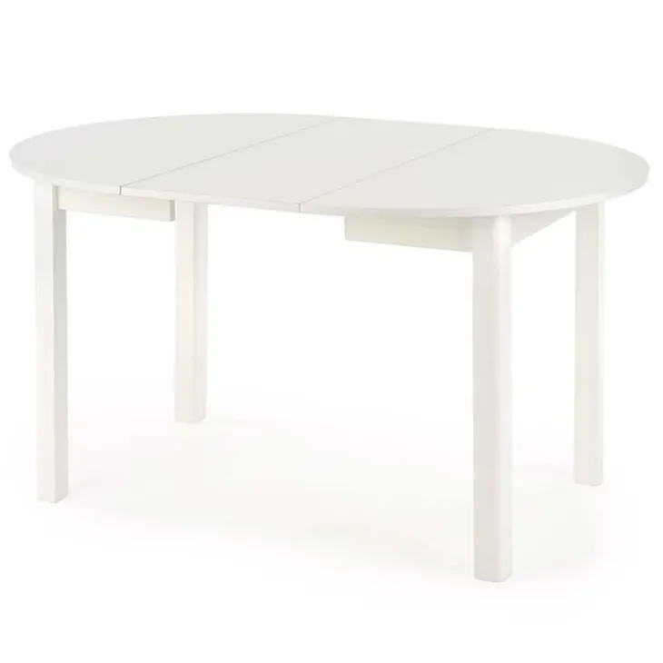 Tavolo allungabile 102/142cm rotondo da pranzo moderno bianco Lucci