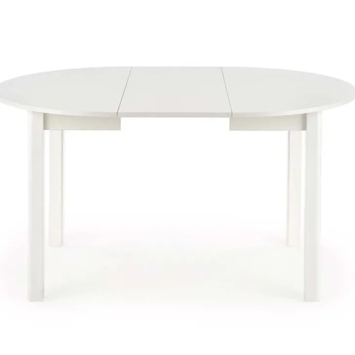 Tavolo allungabile 102/142cm rotondo da pranzo moderno bianco Lucci
