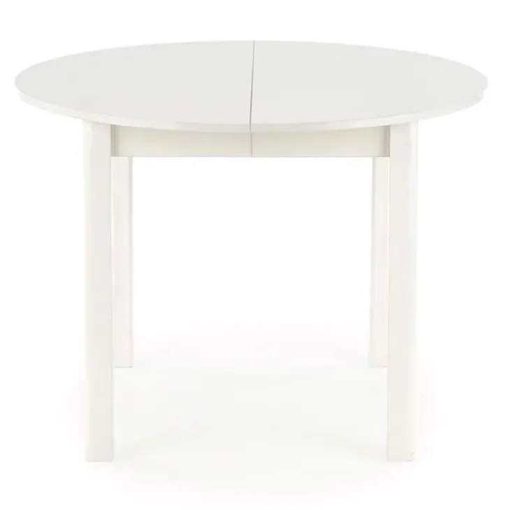 Tavolo allungabile 102/142cm rotondo da pranzo moderno bianco Lucci
