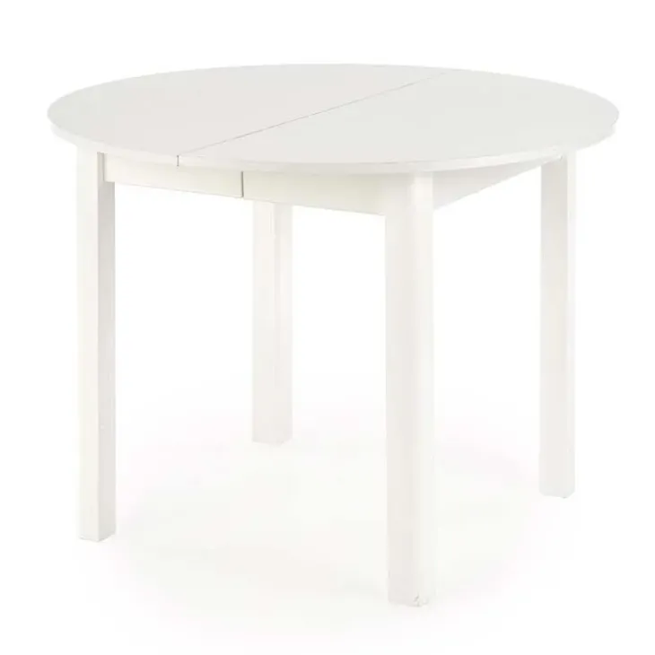 Tavolo allungabile 102/142cm rotondo da pranzo moderno bianco Lucci