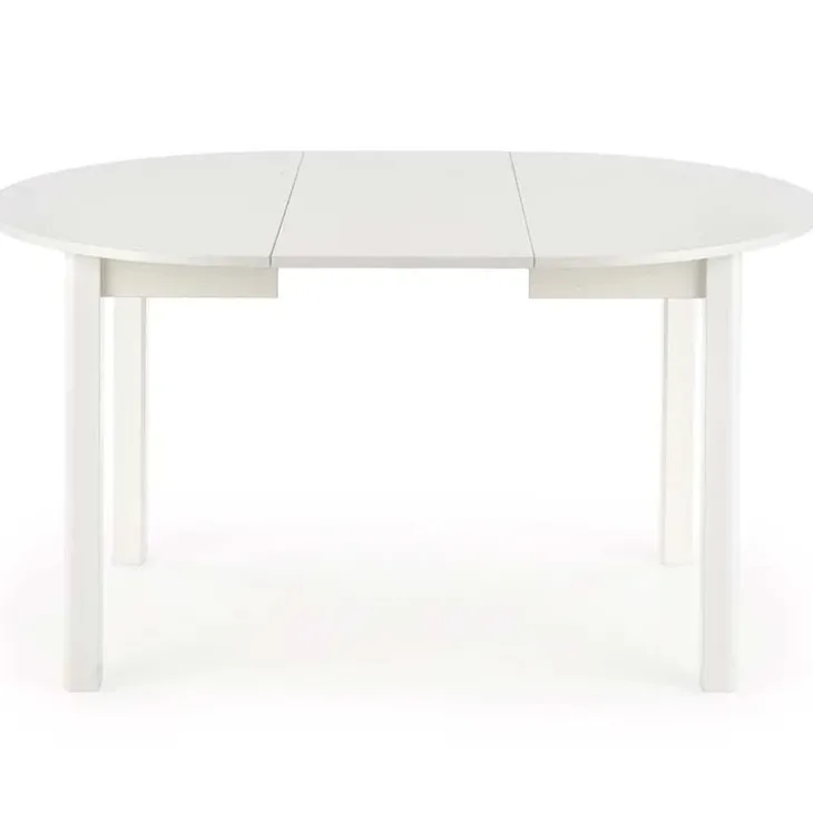 Tavolo allungabile 102/142cm rotondo da pranzo moderno bianco Lucci