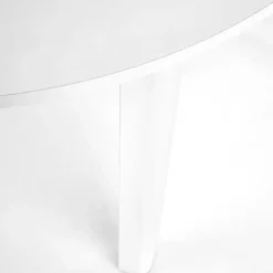 Tavolo allungabile 102/142cm rotondo da pranzo moderno bianco Lucci