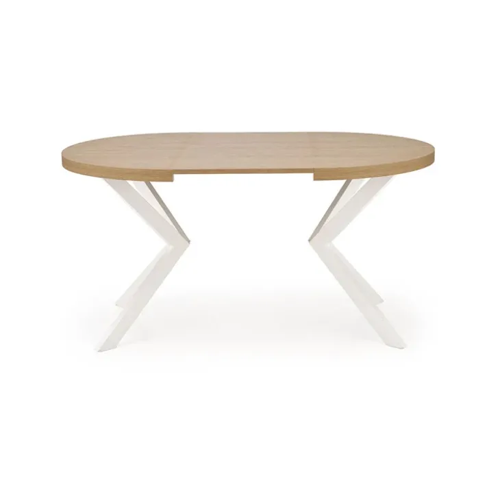 Tavolo allungabile 100/250cm rotondo rovere dorato bianco Agri