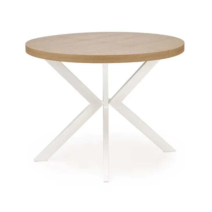 Tavolo allungabile 100/250cm rotondo rovere dorato bianco Agri