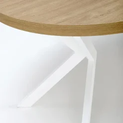 Tavolo allungabile 100/250cm rotondo rovere dorato bianco Agri