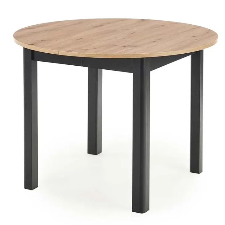 Tavolo allungabile 102/142cm rotondo moderno rovere nero Lucci