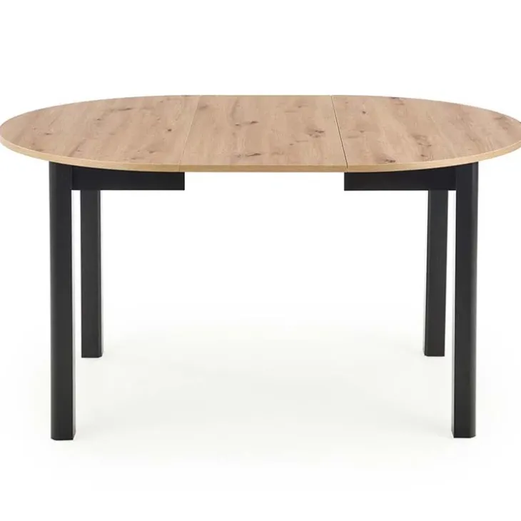 Tavolo allungabile 102/142cm rotondo moderno rovere nero Lucci