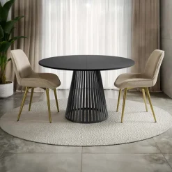 Tavolo allungabile 120/196cm rotondo nero Elisera