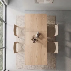 Tavolo allungabile 160/220cm rovere acciaio Iride Gihome®