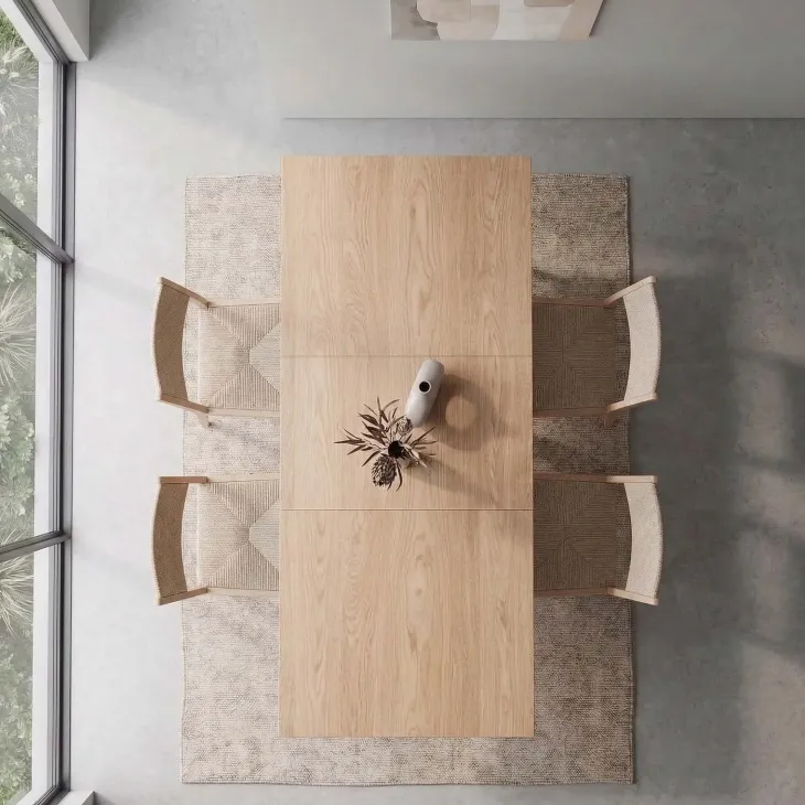 Tavolo allungabile 160/220cm rovere acciaio Iride Gihome®