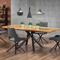 Tavolo allungabile 160/200cm rovere naturale nero Zugo