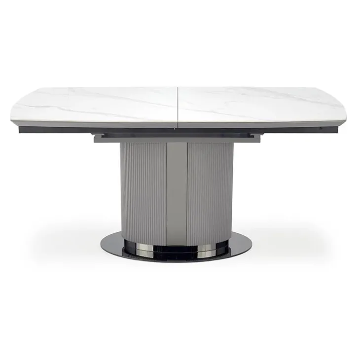 Tavolo allungabile da pranzo 160/220cm bianco grigio chiaro Ignazio