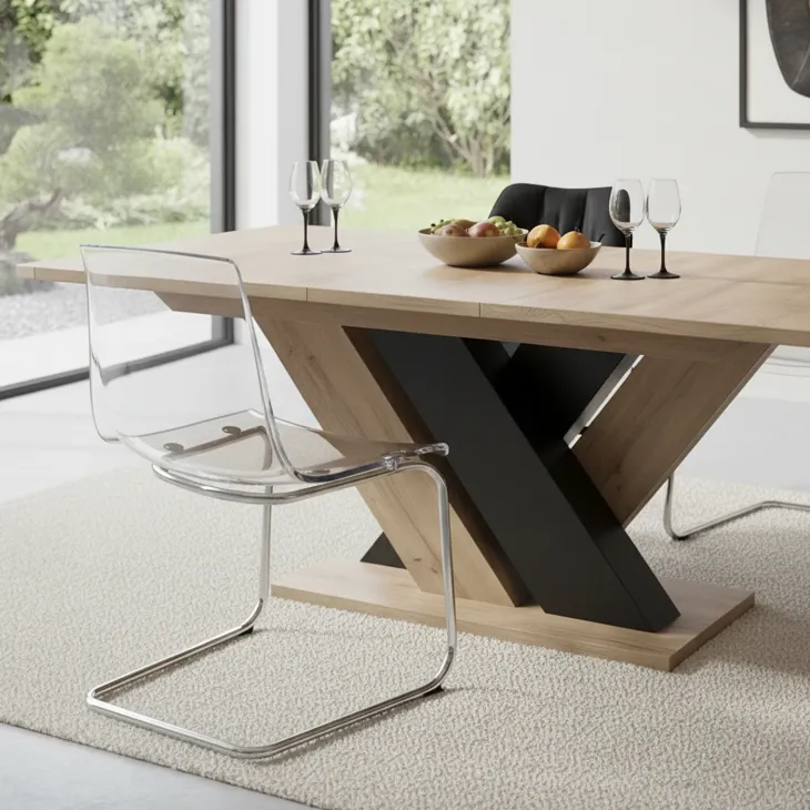 Tavolo allungabile moderno 160/200cm rovere nero Wolly
