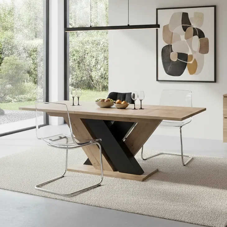 Tavolo allungabile moderno 160/200cm rovere nero Wolly