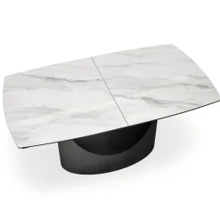Tavolo allungabile moderno 160/220cm marmo bianco nero Isaia
