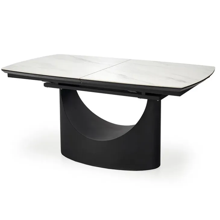 Tavolo allungabile moderno 160/220cm marmo bianco nero Isaia