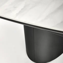 Tavolo allungabile moderno 160/220cm marmo bianco nero Isaia