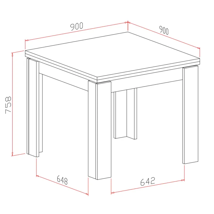Tavolo allungabile 90x90cm moderno a libro bianco frassinato Calla