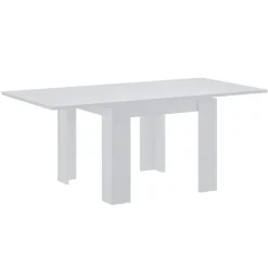 Tavolo allungabile 90x90cm moderno a libro bianco frassinato Calla