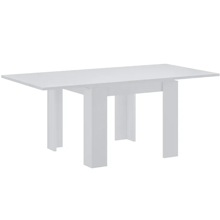 Tavolo allungabile 90x90cm moderno a libro bianco frassinato Calla
