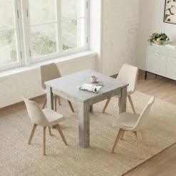 Tavolo allungabile 90x90cm moderno a libro grigio Calla
