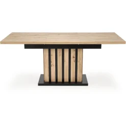 Tavolo 130/180cm allungabile da pranzo rovere chiaro nero Harbin