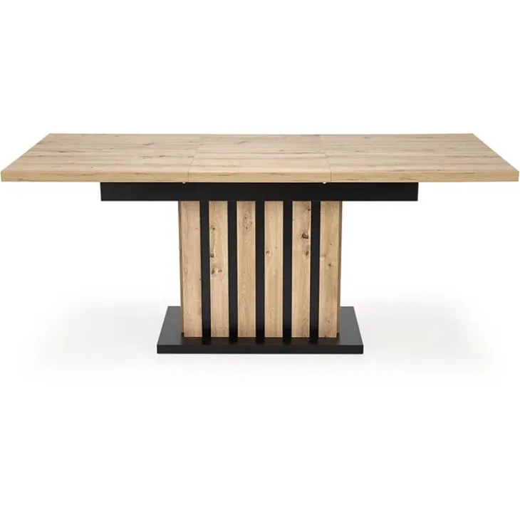 Tavolo 130/180cm allungabile da pranzo rovere chiaro nero Harbin