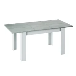 Tavolo 140/190cm allungabile moderno bianco opaco cemento Zander