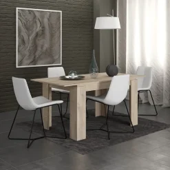 Tavolo 120/160cm allungabile moderno legno rovere chiaro Atena