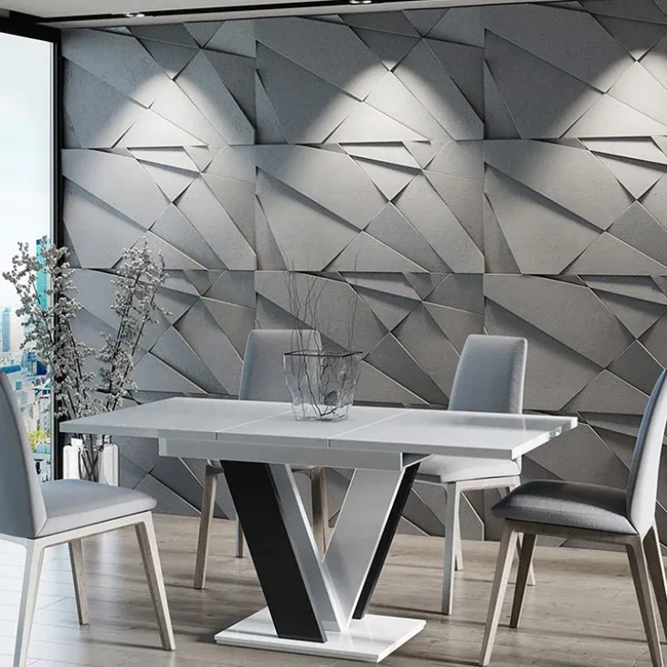 Tavolo 120/160cm allungabile moderno bianco nero Coroline