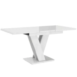 Tavolo 120/160cm allungabile moderno bianco lucido Coroline