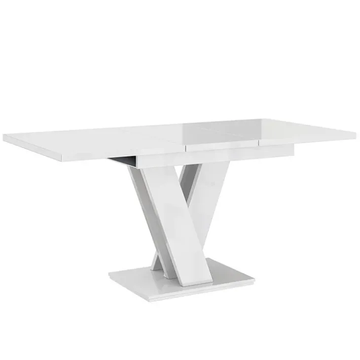 Tavolo 120/160cm allungabile moderno bianco lucido Coroline