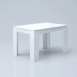 Tavolo 120/160cm allungabile moderno legno bianco lucido Atena